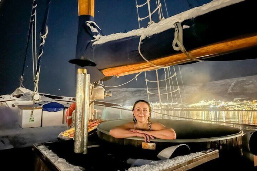 Luxury Northern Lights Cruise with Hot Tub and Local Soup