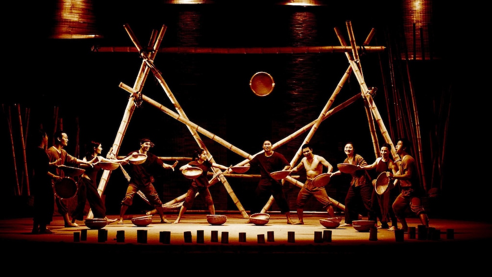 Stunning view of the stage of performers during the A O Show Saigon in Ho Chi Minh City