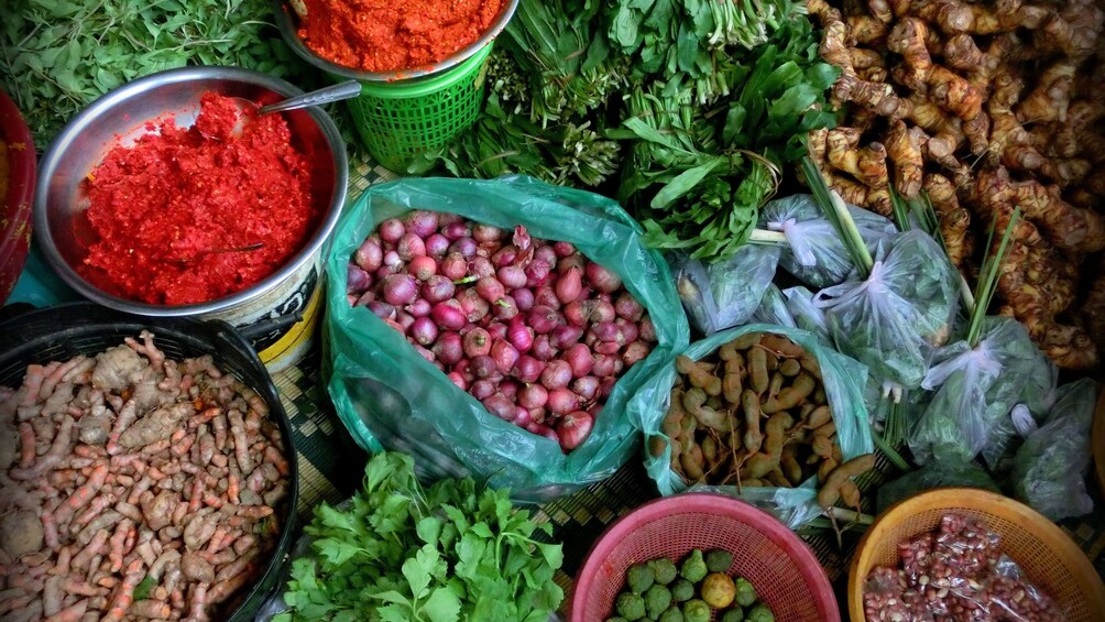 Vegetables and ingredients for the  Cooking Class in Phnom Penh