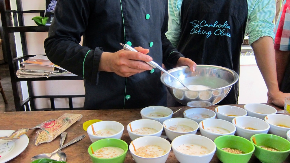 Master chef teaching a cooking class in Phnom Penh