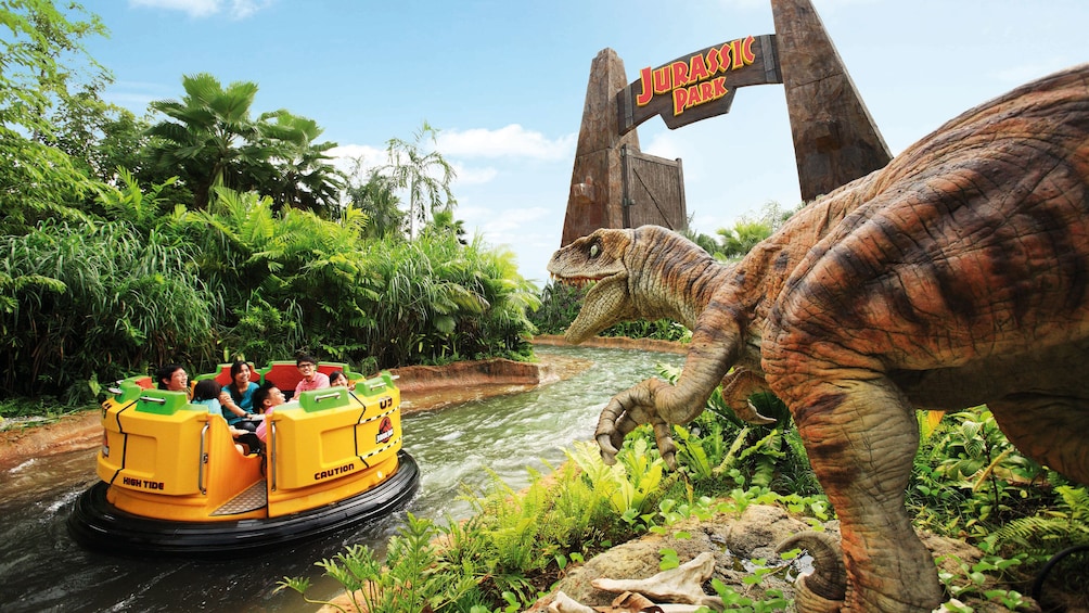 Show item 4 of 7. Jurassic Park Water ride at the Universal Studios in Singapore