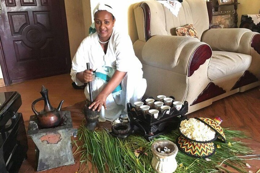 Ethiopian Cooking Class and Coffee Ceremony with a Local in Addis with transfers
