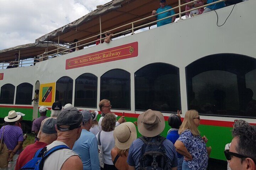 St. Kitts train Trek. Guess viewing the train as it arrives. 