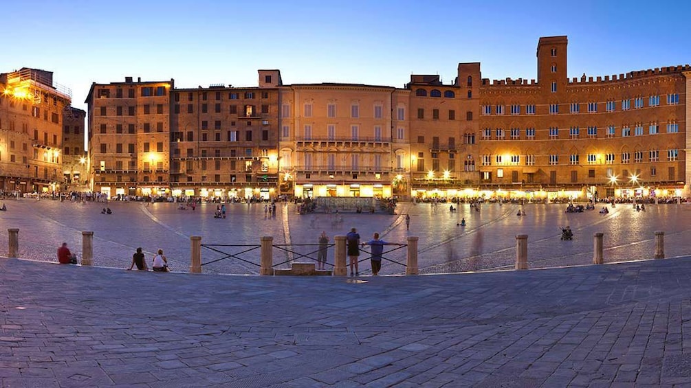 City view at night in Florence Italy