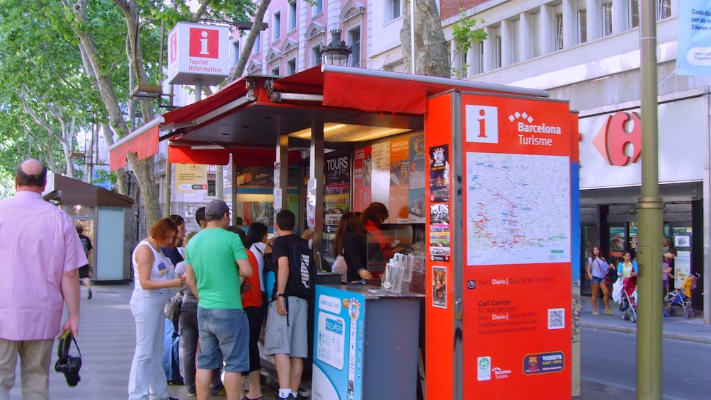 tourist information booth in Barcelona