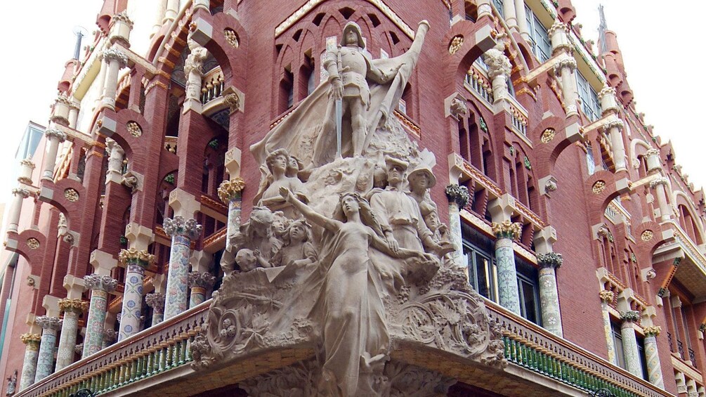 exterior sculpture and  artwork of Palace of Catalan in Barcelona