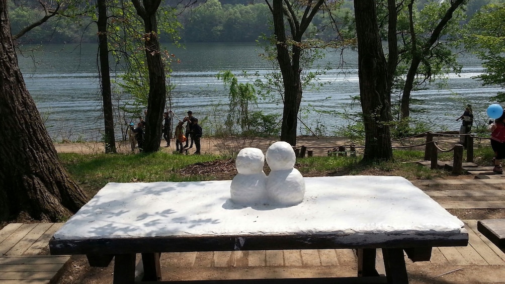 bench near the river in seoul