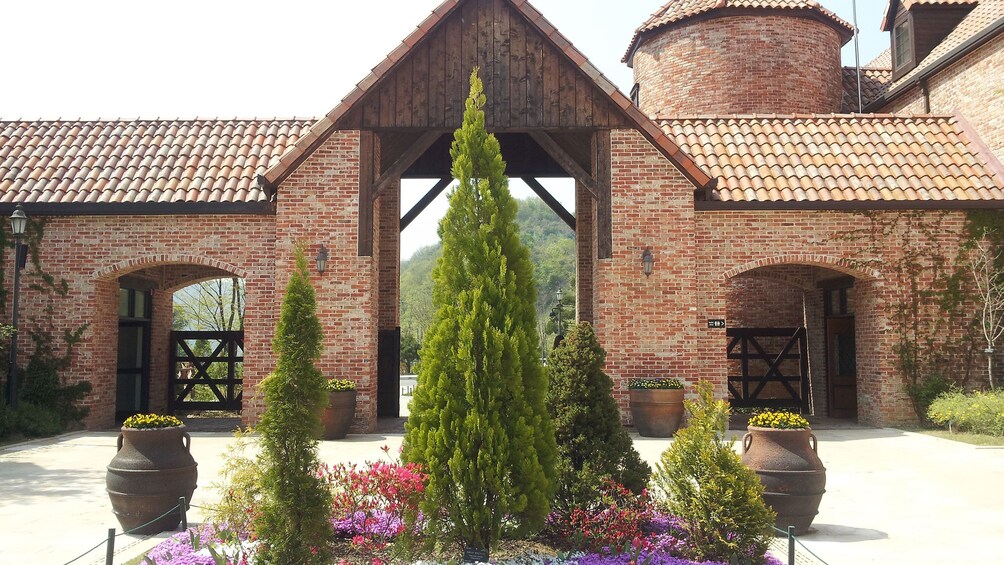 beautiful brick house and garden in seoul.