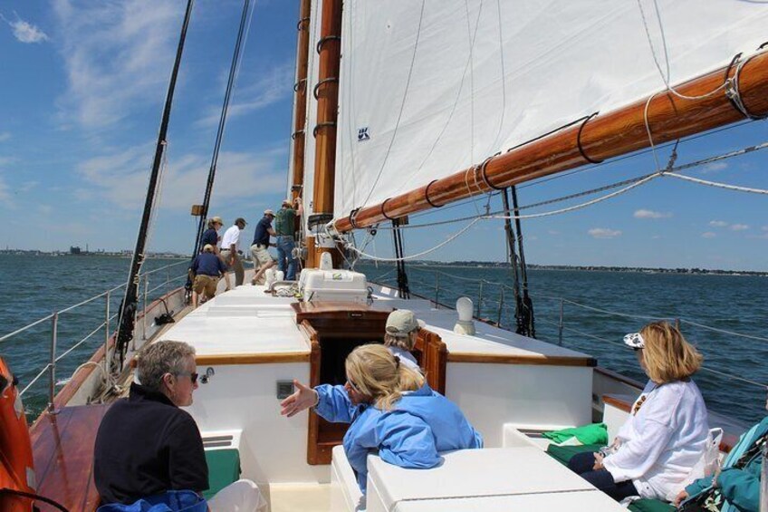 Relaxing onboard Schooner Adirondack III 