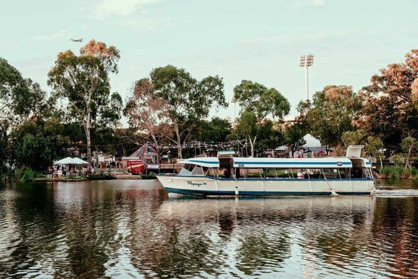 Popeye cruising along Pinky Flat, often used for festivals and events in Adelaide