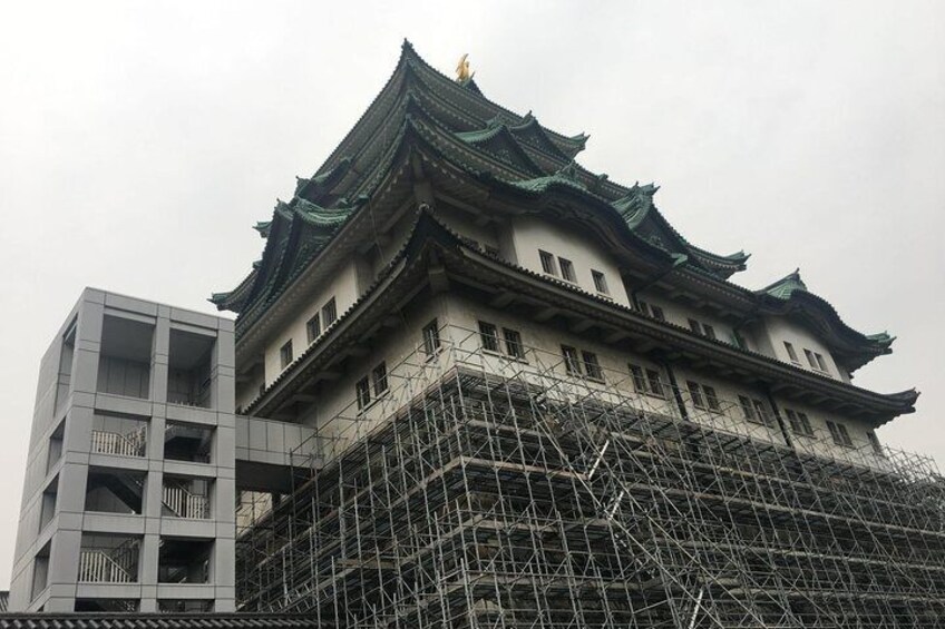 Nagoya Castle Main tower is under construction
