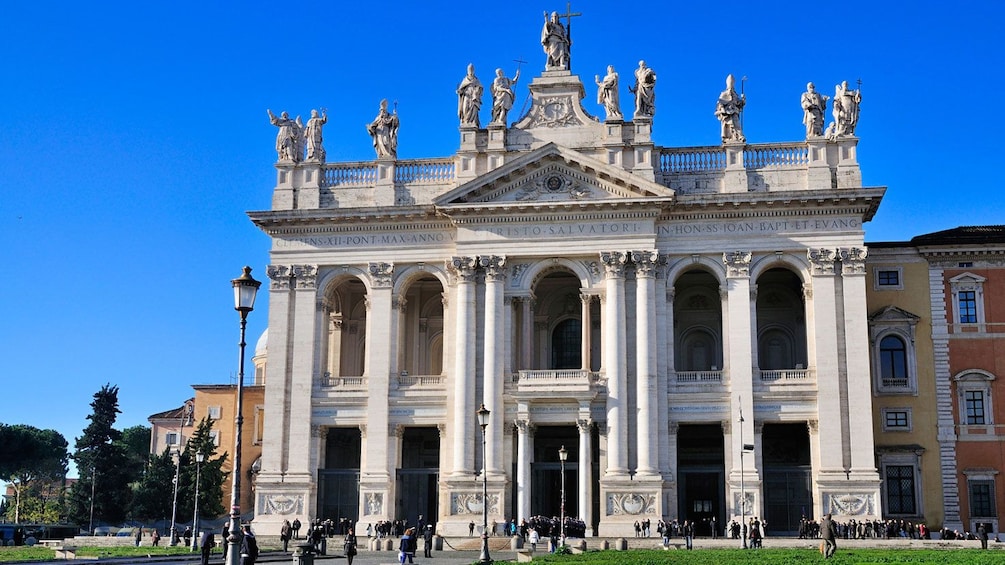 Exterior landscape view of the Basilica of St. John in Lateran in Italy