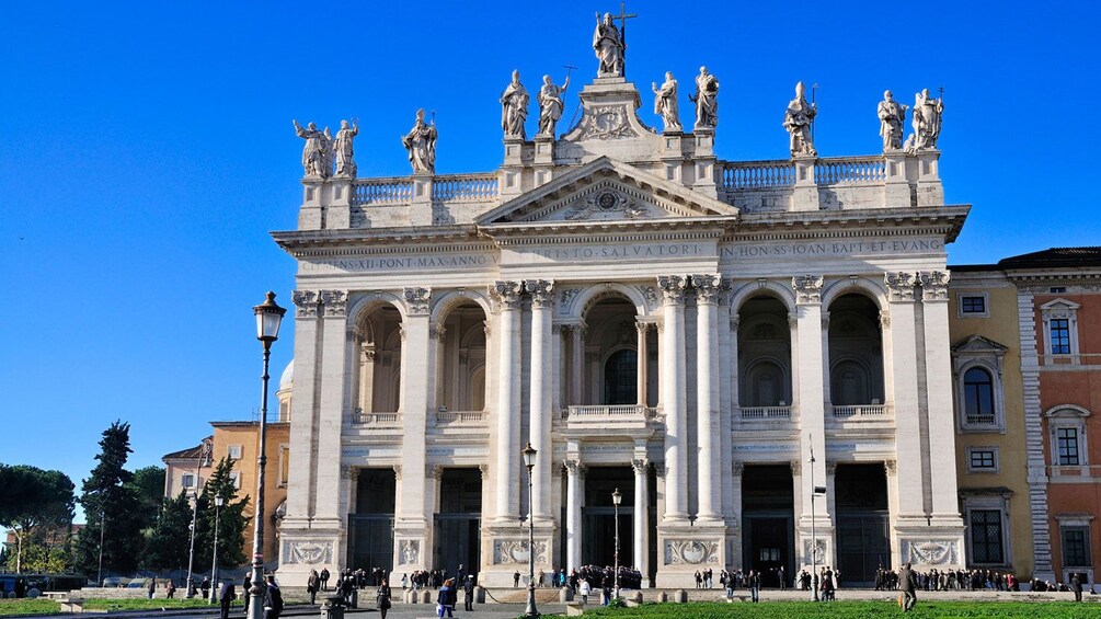 Exterior landscape view of the Basilica of St. John in Lateran in Italy