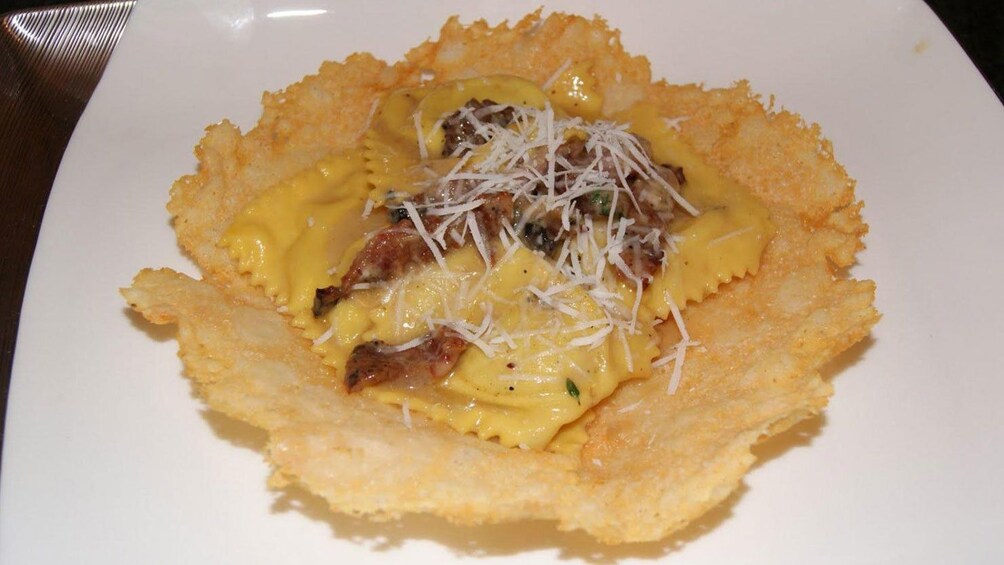 Homemade pasta dish made at a small-group cooking class in Mazzano Romano, Italy