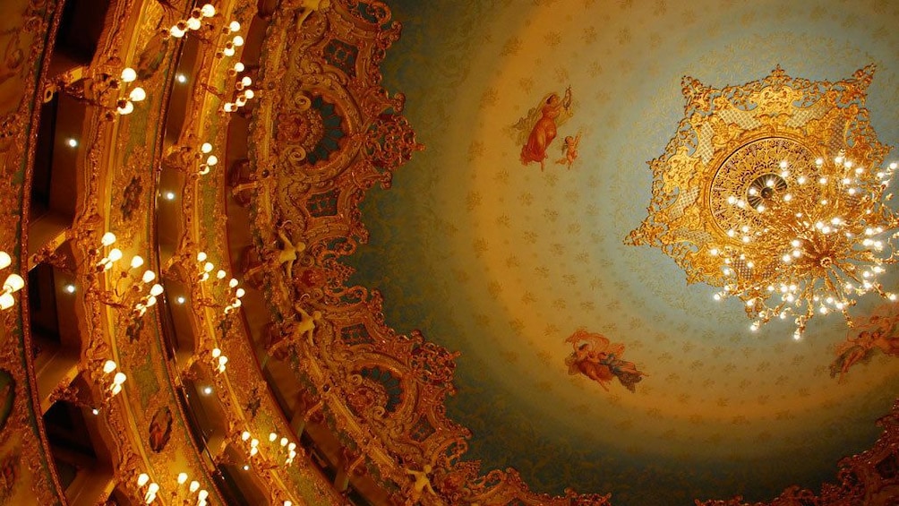 chandelier in the La Fenice Theater in Venice Italy 