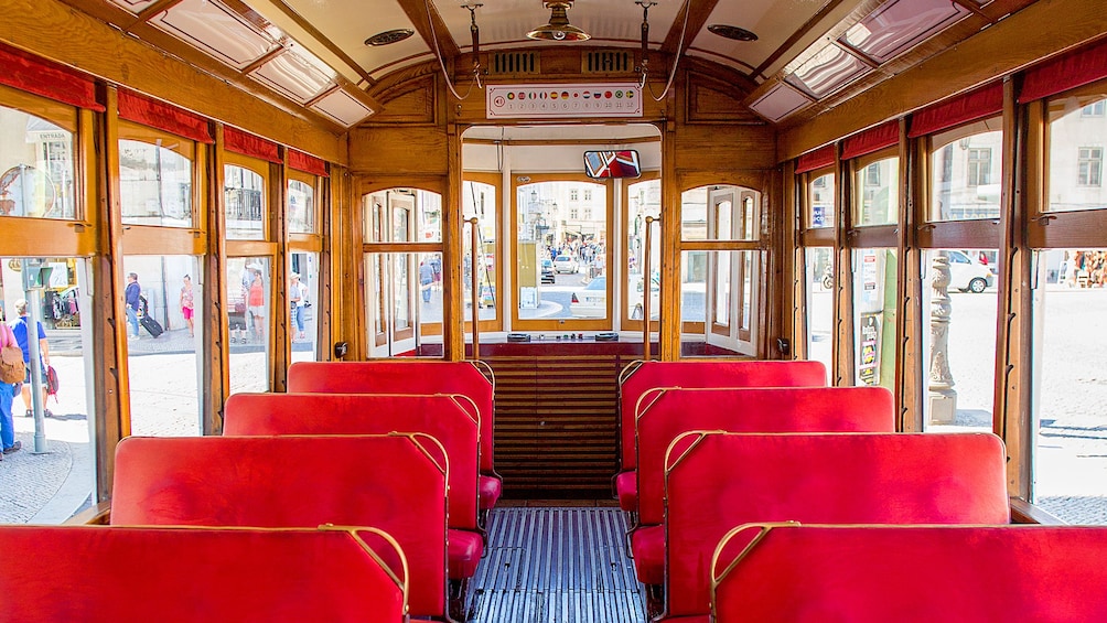 Inside a Trolley in Lisbon