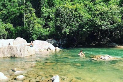 Hidden Hon Ba Nature Reserve Tour in moto Barbecue, birra, cascata