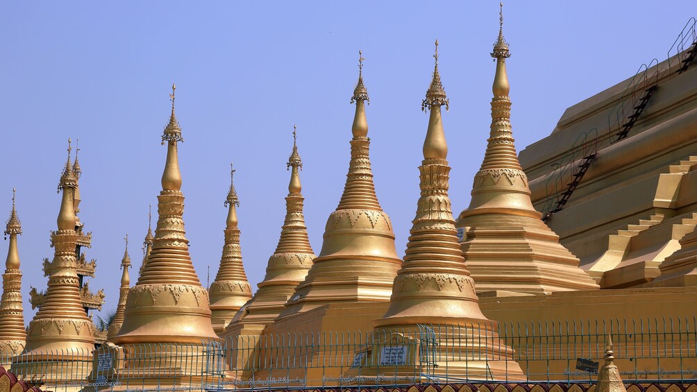 Golden stupas in Bago