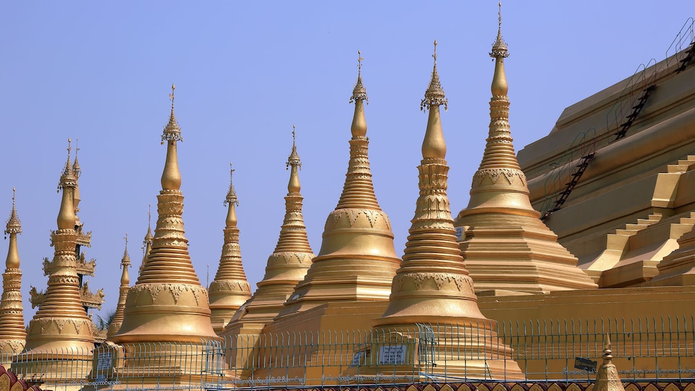 Golden stupas in Bago