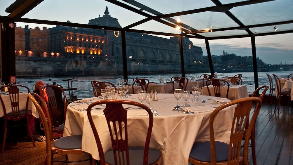 View of Paris from the dining room of the ship