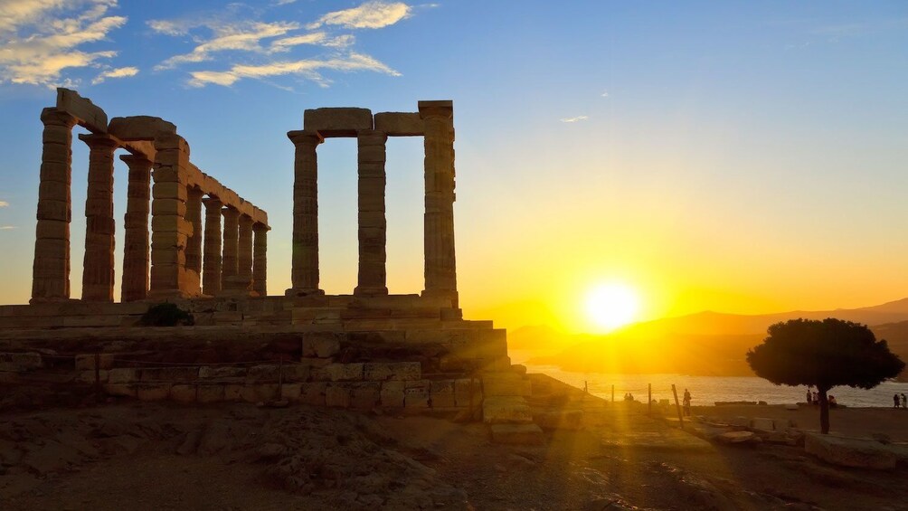 Sunset at the Temple of Poseidon in Cape Sounio