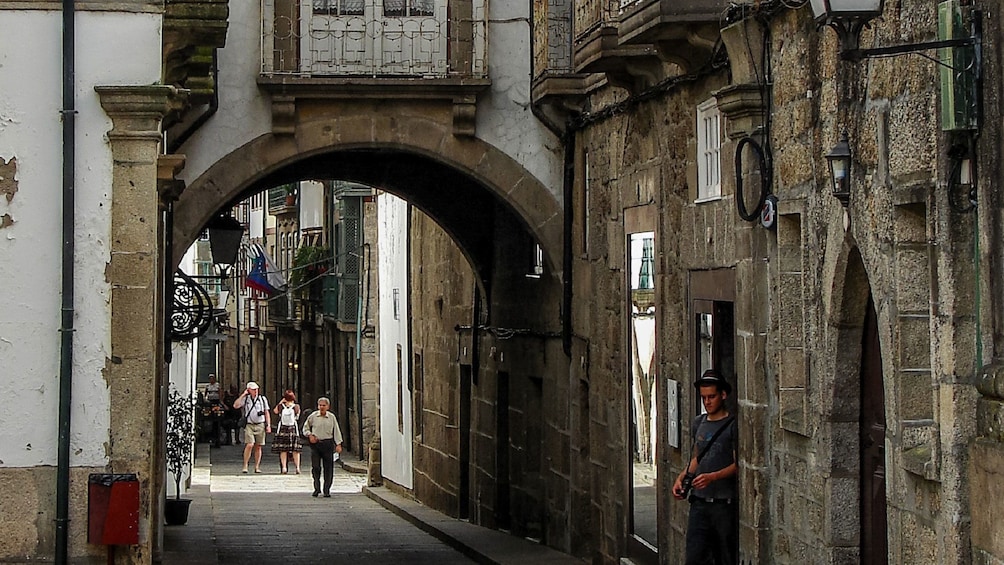 Narrow street lined with the medieval buidlings of Braga