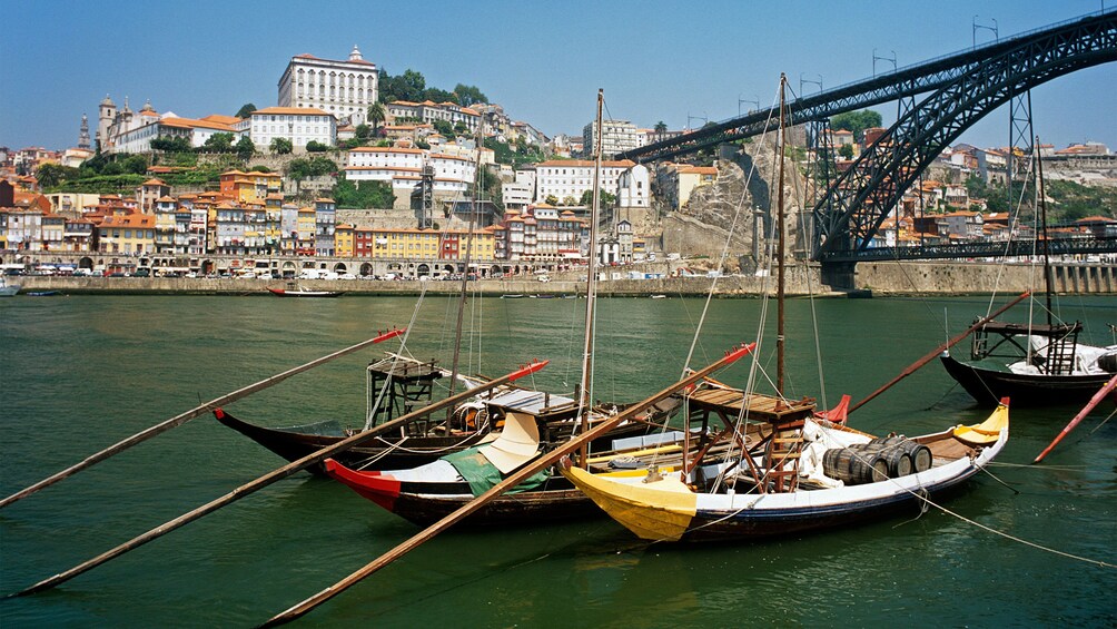 Boats in the Duoro River in Porto