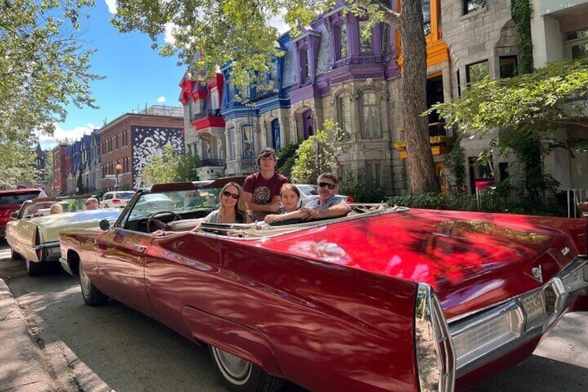 2 Hour tour of Montréal in vintage Convertible Cadillac + Murals in Le Plateau