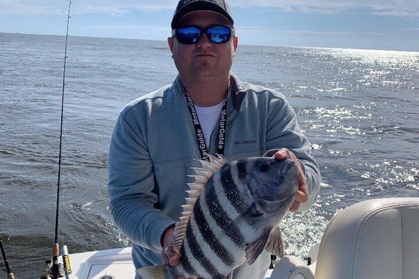 Capt. Tyler with a Sheepshead