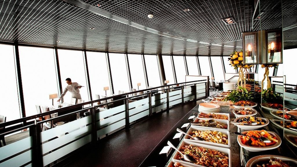 The restaurant inside the Macau Tower