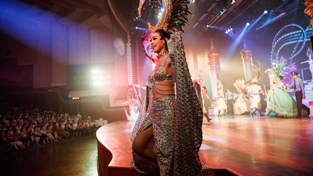 Dancer walking towards the audience during a show in Pattaya