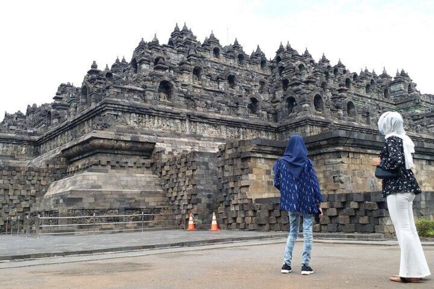 We just allow to see Borobudur temple from here