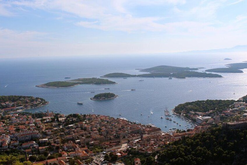 View on Hvar town and nearby islands