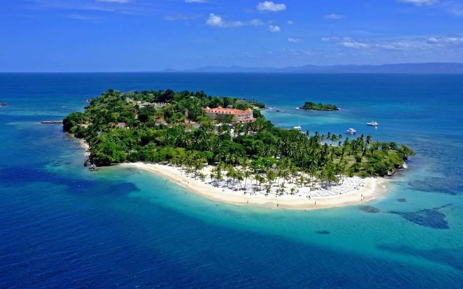 Aerial view of Bacardi Island in the Dominican Republic