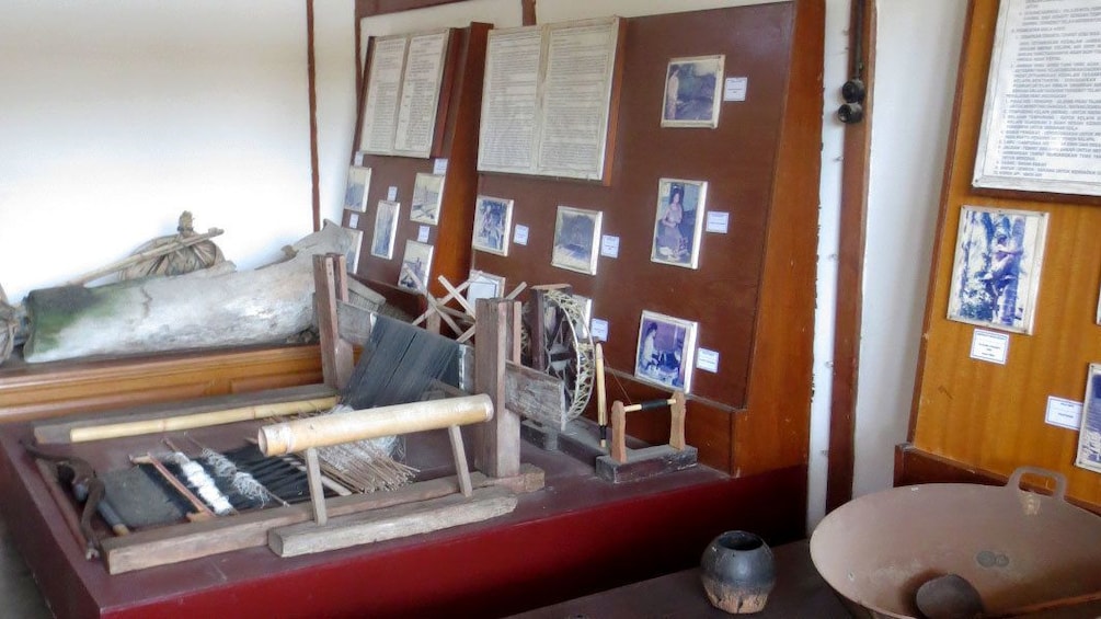 A loom on display at a museum in Bali