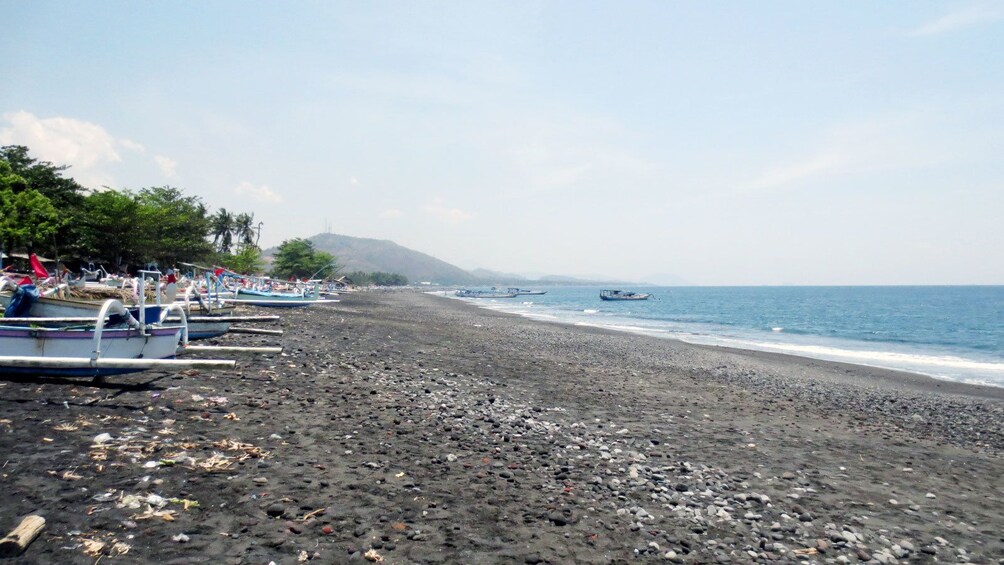 fishing boats on a shore in Bali