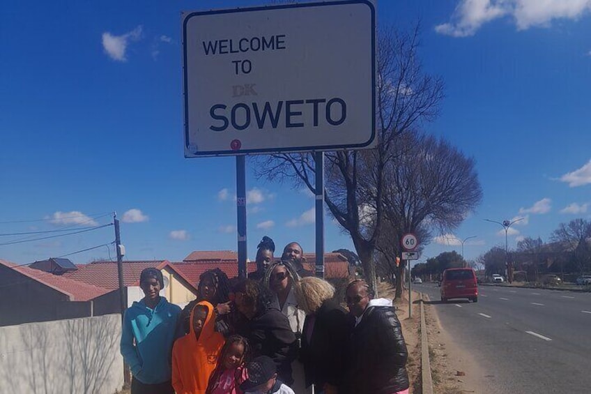 Welcome board in Soweto 