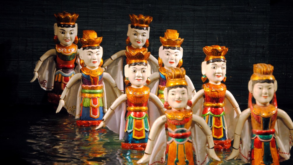 the water puppet show in Hanoi