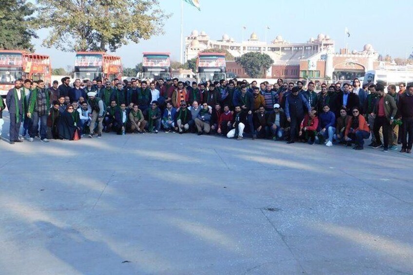 Group of Tourist at Wagha Border Prade Ceremony