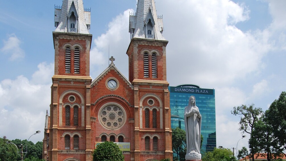 Front view of the Saigon Notre-Dame Basilica in Ho Chi Minh City 