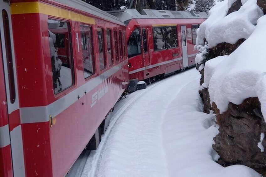 Bernina Express and Swiss Alps 1 day tour, pick up from hotel.