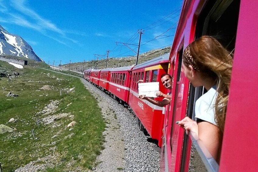 Bernina Red Train, Swiss Alps & St Moritz From Milan