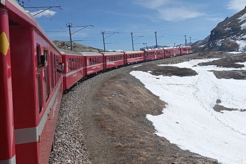 Bernina Express tour, Swiss alps & St Moritz. With 8 pick up points