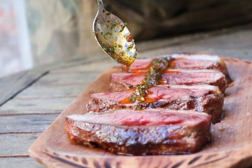 These are tenderloins sprinkled with some of our home-made chimichurri.