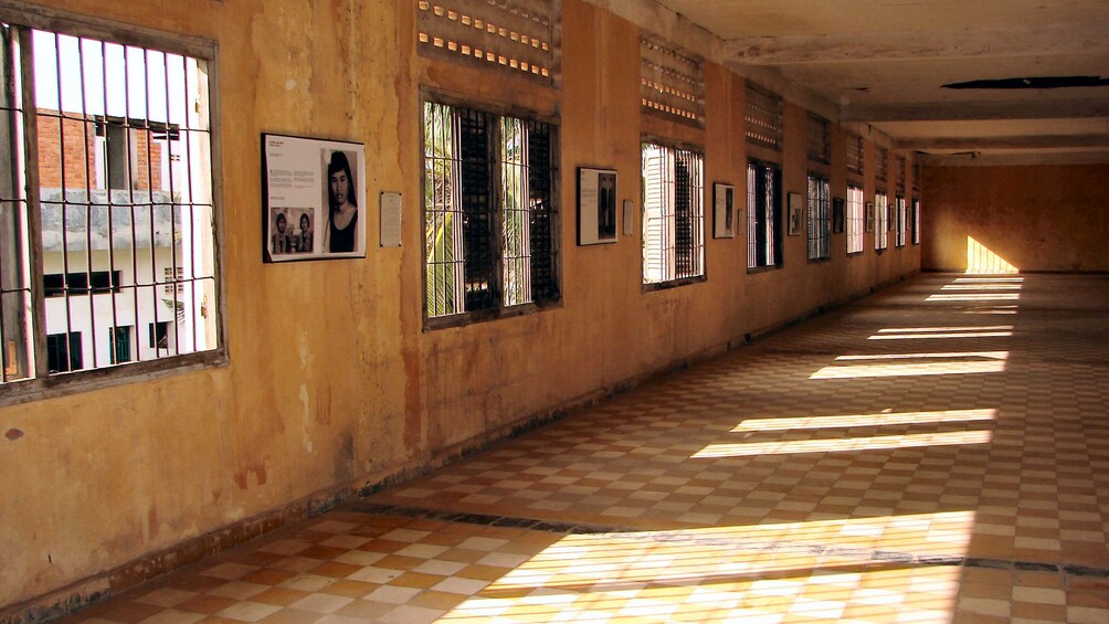 Hall inside the building at the Choeung Ek Killing Fields in Phnom Penh