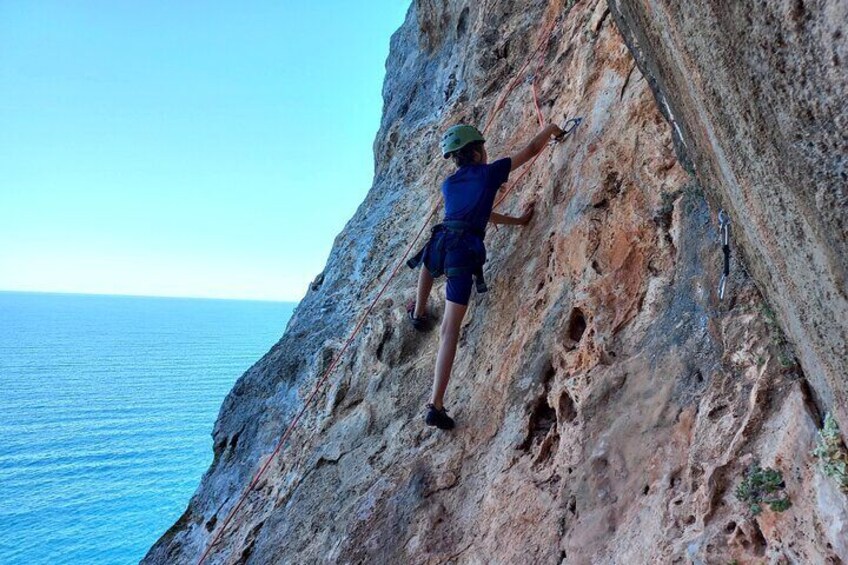 Climbing in Leonidio with instructor