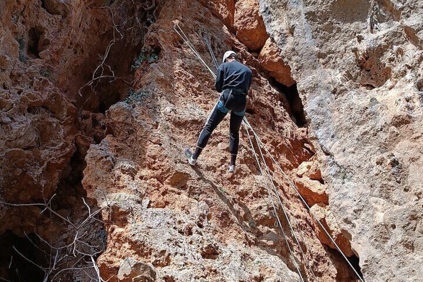 Climbing in Leonidio with instructor