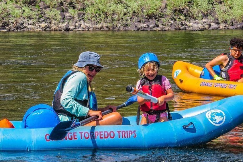 Smaller kids can hop in a kayak with a guide to experience the near water float.