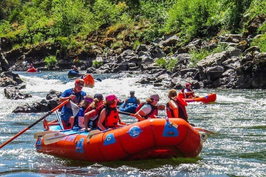 Enjoying a day of rafting on the Rogue River