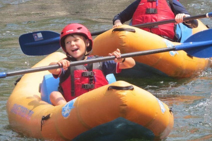 Kids love learning to inflatable kayak on the Rogue River